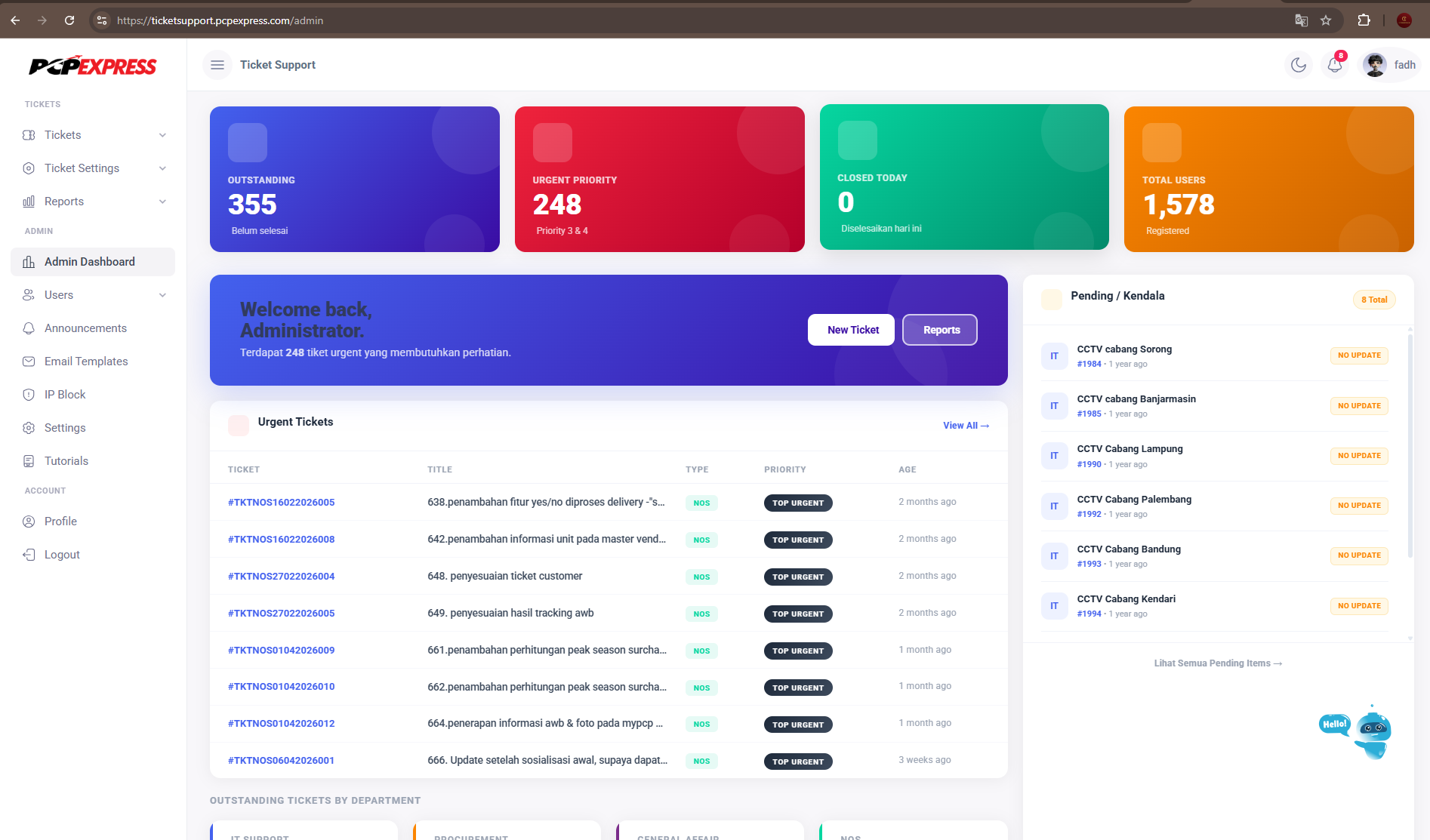 Ticket support